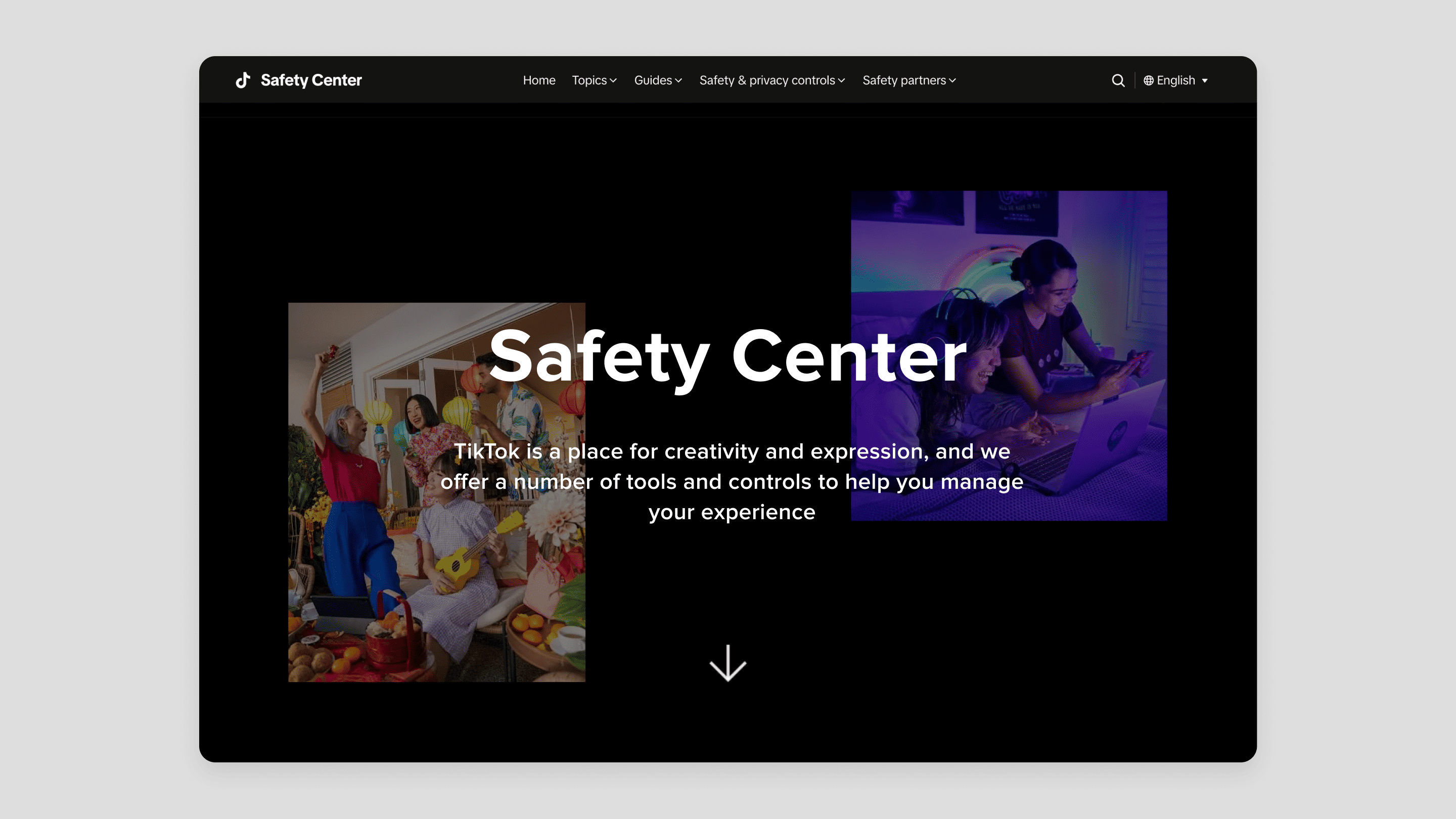 Safety Center Redesign Above the fold