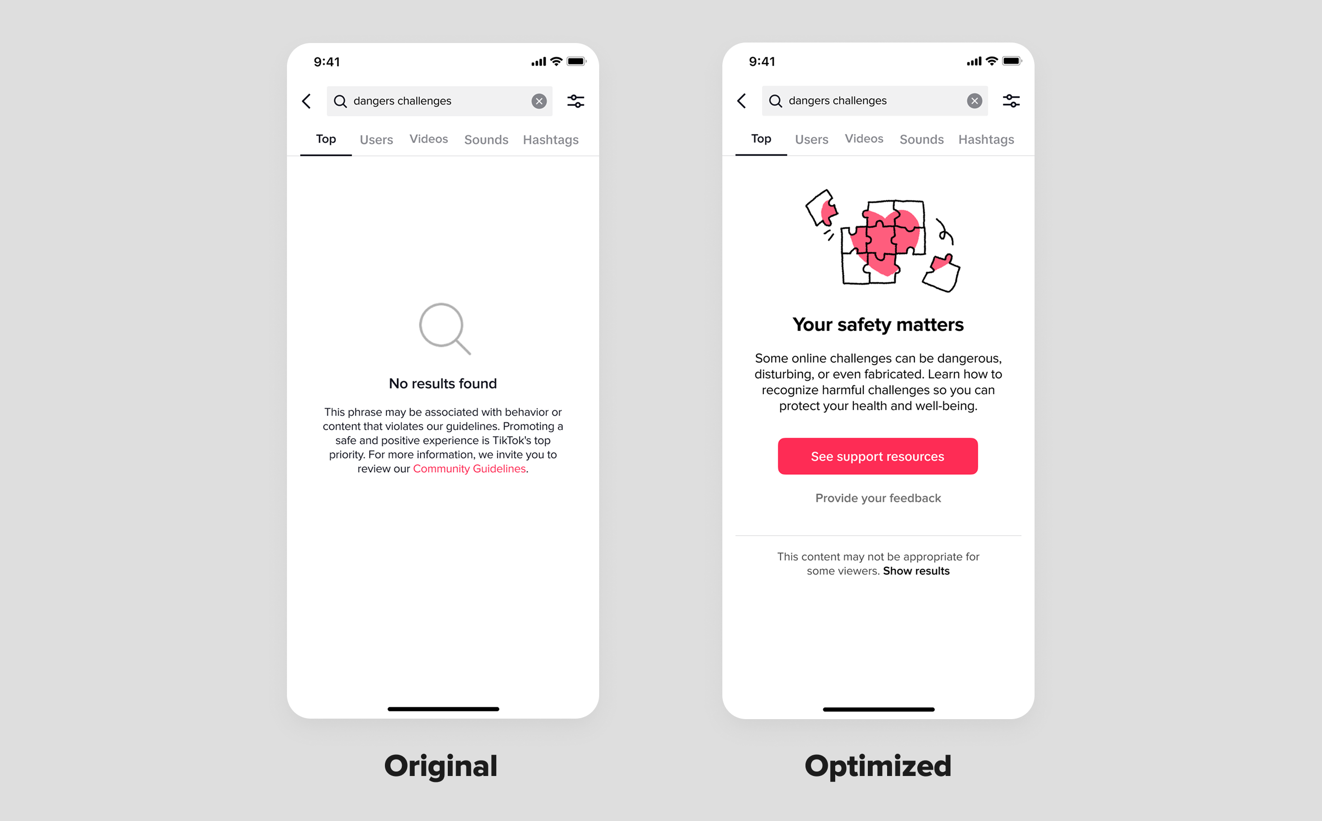 Search Safety Original Optimized